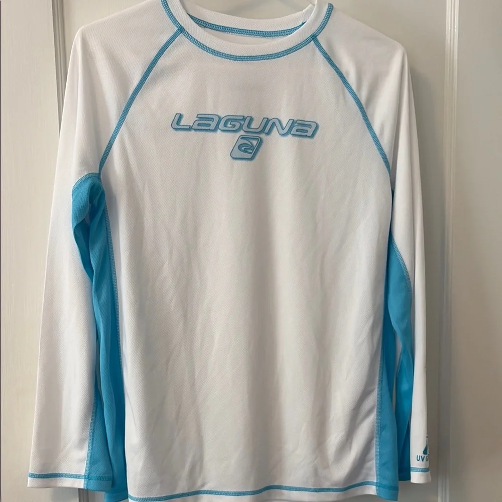 Laguna Beach Teen Swim Rashguard - White and Blue - Picture 10 of 10